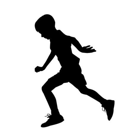 Life Size Boy Running Silhouette Decal Youth Decor Boy Running Silhouette