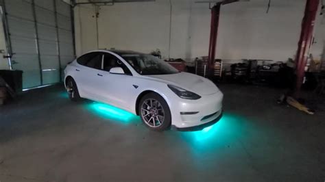 2021 Tesla Model 3 Installed Multi Color Changing Led Underglow Lights