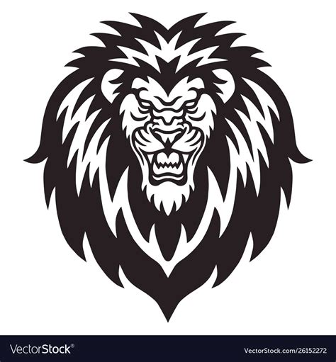 Angry Lion Roaring Logo Royalty Free Vector Image
