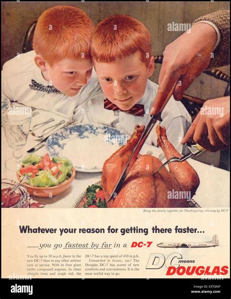 1950er Jahren Usa Douglas Dc 7 Magazin Anzeige Stockfotografie Alamy