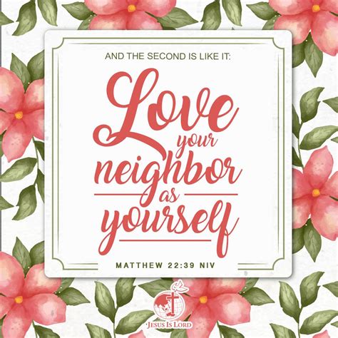 Verse Of The Day And The Second Is Like It ‘love Your Neighbor As