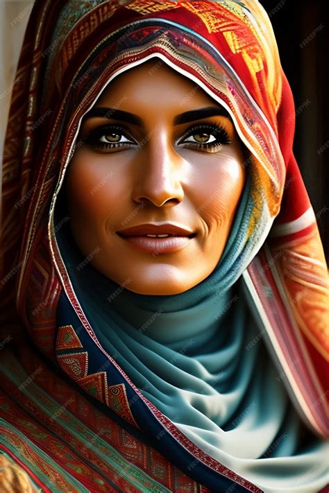 Premium Ai Image Islamic Women Wearing Hijab Beautiful Muslim Women Portrait Illustration