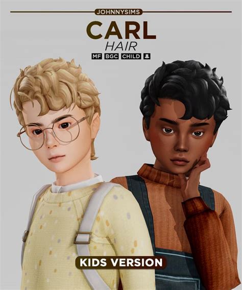 Carl Hair Kids Ver Johnnysims On Patreon Sims 4 Cc Kids Clothing