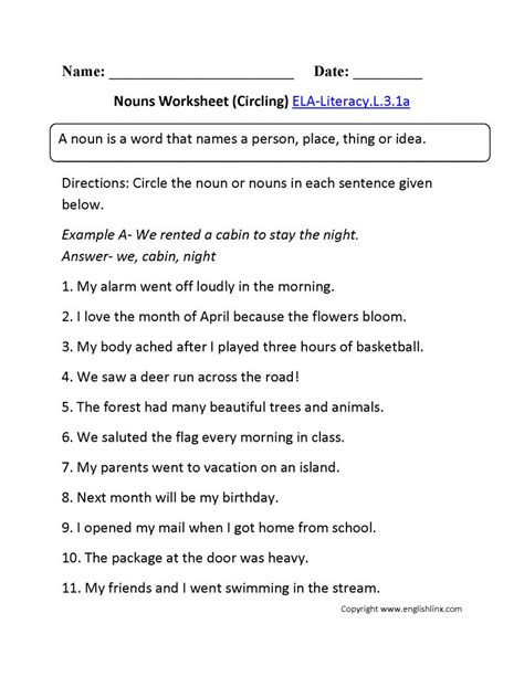 3rd Grade English Worksheets Printable Printable Worksheets
