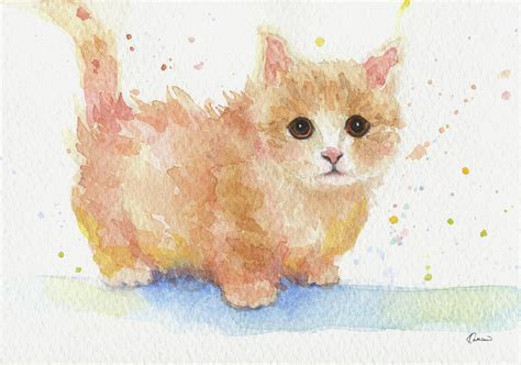 Cute Kitty Painting By Kathleen Wong Pixels