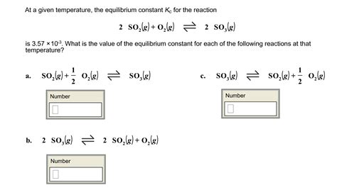 solved at a given temperature the equilibrium constant kc