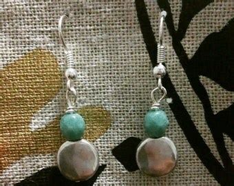 Items Similar To Wire Wrapped Turquoise And Silver Earrings On Etsy