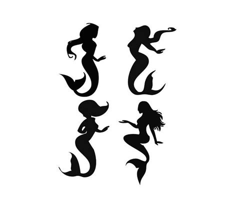 Mermaid Vector Clipart Pdf Svg Dxf Eps Png Instant Download Unlimited