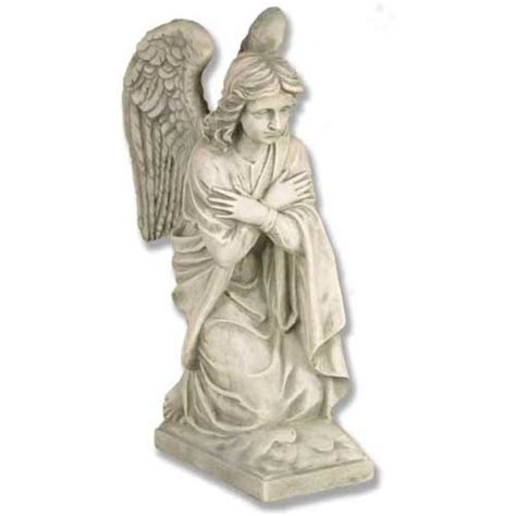 Adoration Angel 12in Fiberglass Resin Indooroutdoor Garden Statue