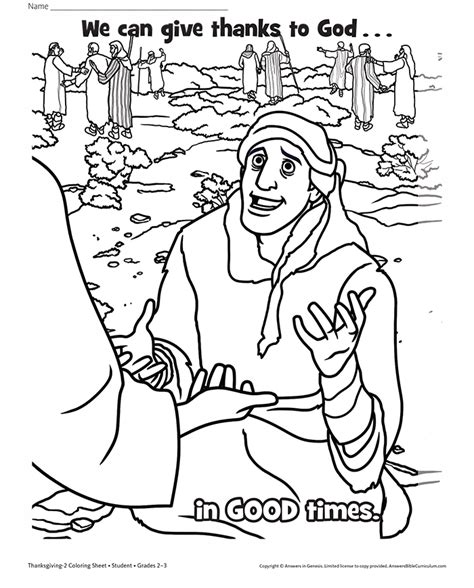 The thankful leper coloring page. Thankful Leper Coloring Sheet Coloring Coloring Pages