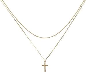 Befettly Tiny Cross Necklace Women K Gold Filled Polished Faith