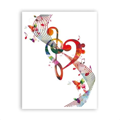 Colorful Music Notes Canvas Art Print Wall Pictures Abstract Music
