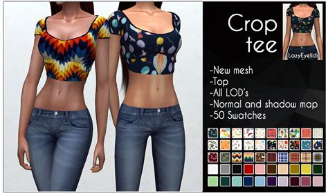 Down With Patreon Home Crop Tee Sims 4 Training Clothes