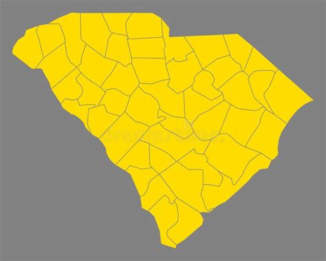 Map Of South Carolina Stock Vector Illustration Of Yellow 120848348