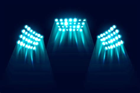 Realistic Glowing Stadium Lights Vector Free Download
