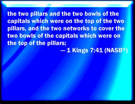 1 Kings 741 The Two Pillars And The Two Bowls Of The Capitals That