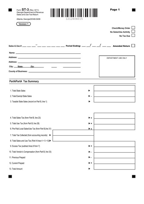 Certain ohio businesses may file a form seeking a sales and use tax blanket exemption for all sales made. Fillable Form St-3 - Sales And Use Tax Return - Georgia ...