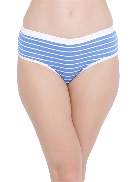 Buy Clovia Women S Cotton Mid Waist Striped Hipster Panty PN3378P03