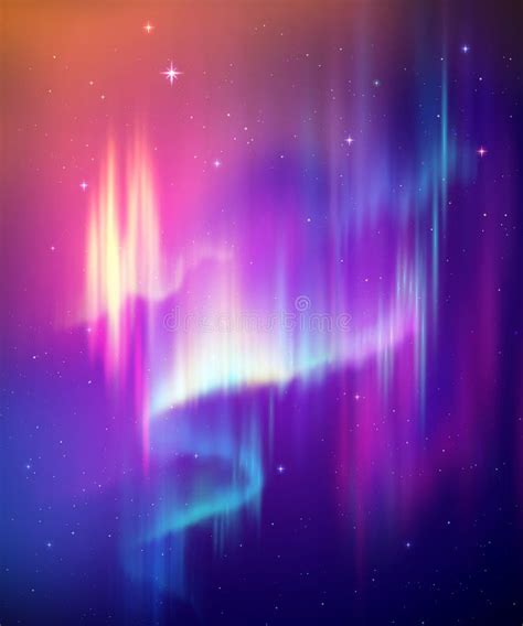 Aurora Borealis Abstract Background Northern Lights In Polar Night Sky