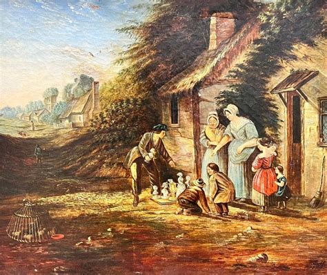 Antique English Huge Victorian English Oil Painting For Restoration