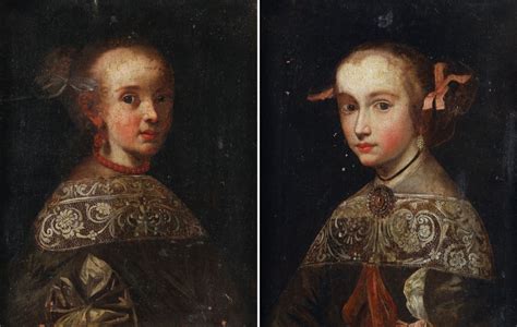 Lombard School 17th Century Portraits Of Young