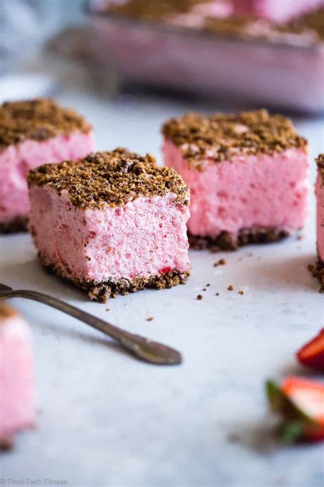 Healthy Frozen Strawberry Dessert Recipe | Food Faith Fitness