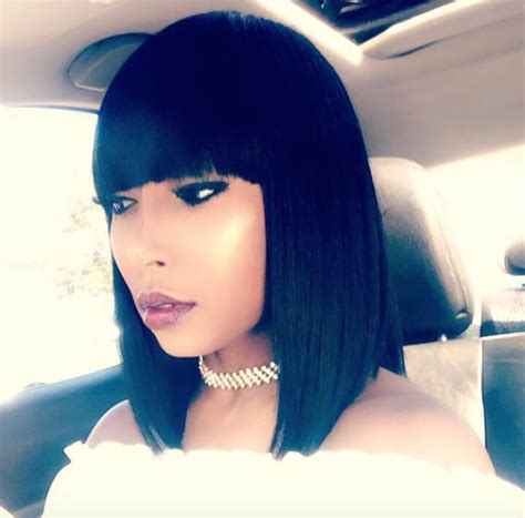 Locate black women short hairstyles that are fancy, trending. Slay those bangs @iamevelynnicole - Black Hair Information