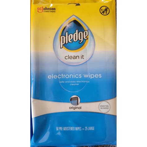 Pledge Clean It Original Electronics Wipes 50 Pre Moistened Wipes 25