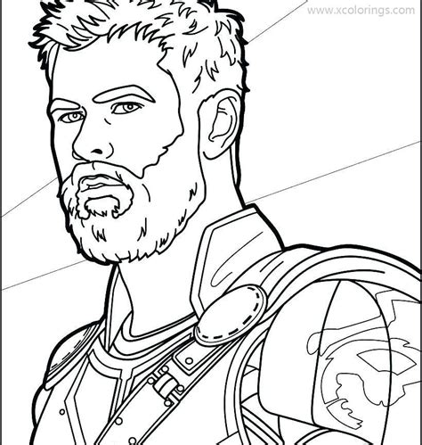 Thor infinity war coloring pages. Thor from Thor Ragnarok Coloring Page - XColorings.com