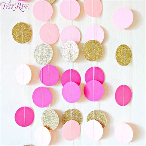 Fengrise 2m Circle Paper Garland Colorful Wedding Garland Bridal Shower