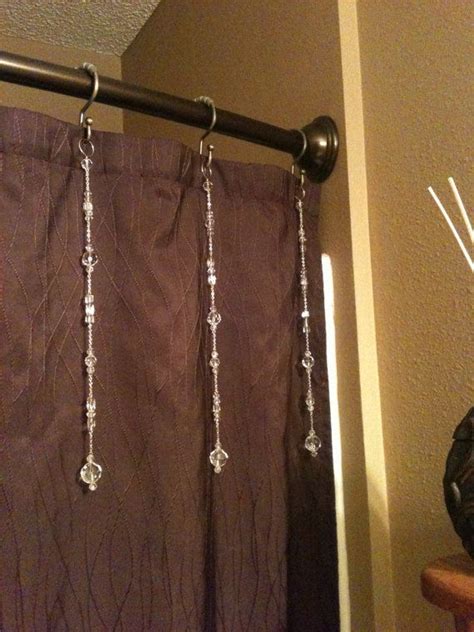 Shower Curtain Hook Decoration Clear Beads By Mariesseasonalities 84