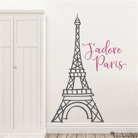 Jadore Paris Eiffel Tower Decal Set French Bedroom Etsy