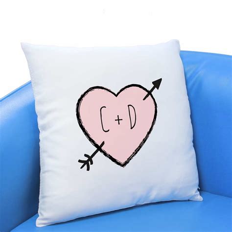 Personalised Cushion Love Hearts And Initials