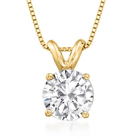 100 Carat Diamond Solitaire Pendant Necklace In 14kt Yellow Gold