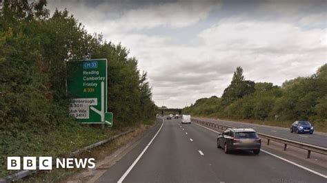 Man Found Dead In Car After A331 Crash Near Farnborough Bbc News