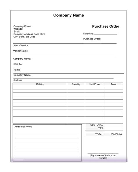 50 Free Purchase Order Template And Form Redlinesp