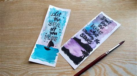 easy diy bookmark ideas with quotes watercolor youtube