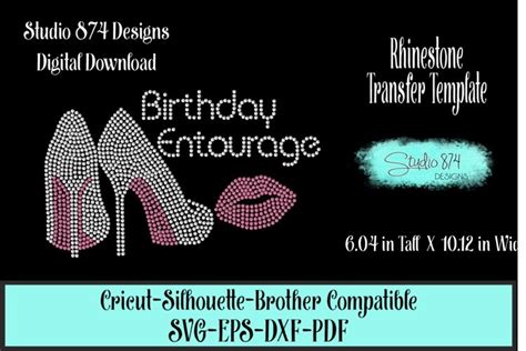 Download Birthday Entourage - Rhinestone SVG Template (1125001) | Cut Files | Design Bundles