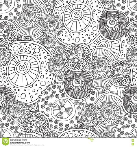 Dots 'n' circles pattern pack. Coloring Pages For Adults Book.Seamless Black And White ...