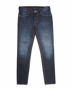 Emporio Armani Mens J10 Extra Slim Fit Jeans Dark Blue Cotton Denim