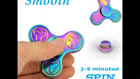 Color Rainbow Aluminum Metal Tri Hand Finger Spinner Fidget Edc Gyro