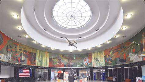 Giclee Print Of Marine Air Terminal At Laguardia Airport With Bust Of