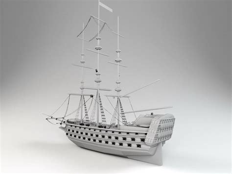 17th Century Warship 3d Model Objectmaya Files Free Download