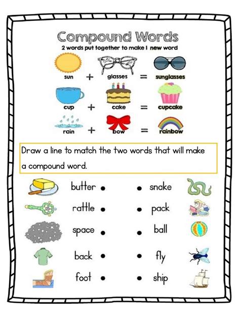Compound Words Worksheet Grade 1