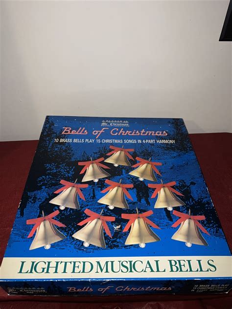 Vtg Mr Christmas Bells Of Christmas 1991 Musical 10 Lighted Brass