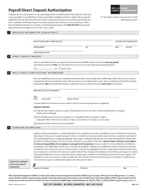 My wife still maintains an account there from when she was single. Wells fargo direct deposit form - Fill Out and Sign ...