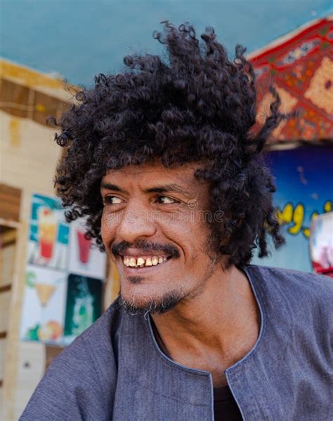 Happy Curly Arab Man Portrait Stock Photo Image Of Ethnicity