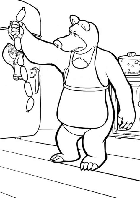 Female Bear And Masha Coloring Page Download Print Or Color Online