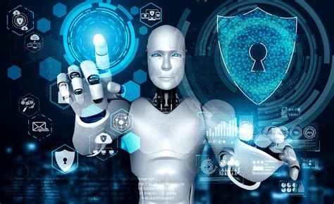 Робот ai, использующий кибербезопасность для защиты конфиденциальности ...