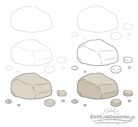 How To Draw A Rock Step By Step Easylinedrawing